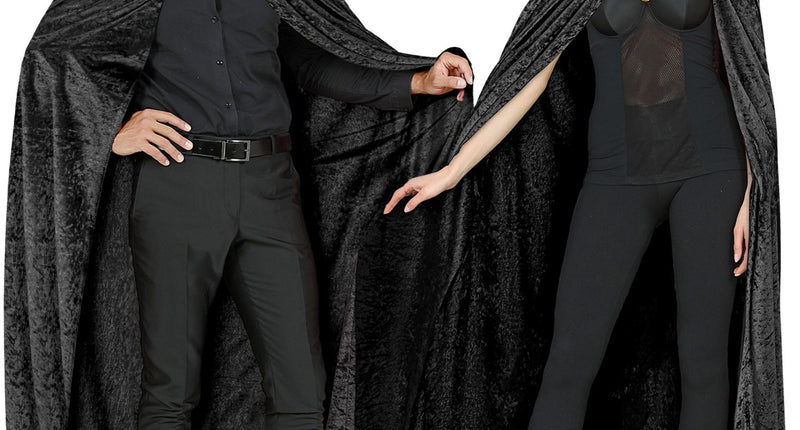 Widmann SRL Fluwelen zwarte cape 150cm luxe