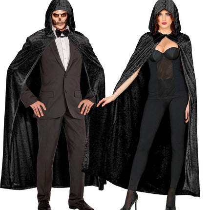 Widmann SRL Fluwelen zwarte cape 150cm luxe