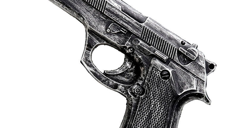 Widmann SRL Foam latex pistool zwart 19cm