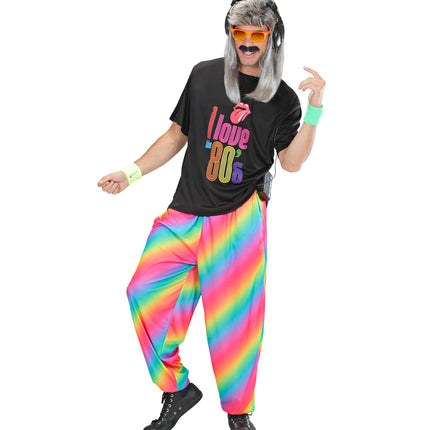 Widmann SRL Foute disco broek regenboog print