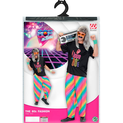 Widmann SRL Foute disco broek regenboog print