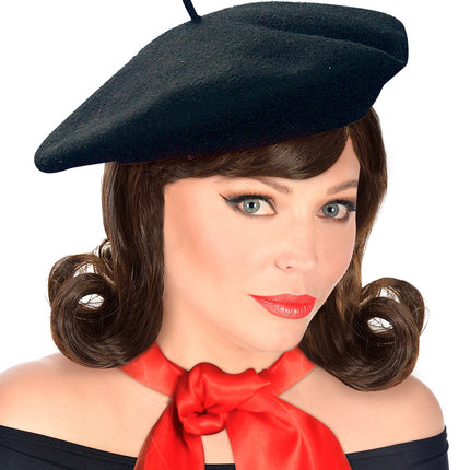 Widmann SRL Franse baret zwart luxe
