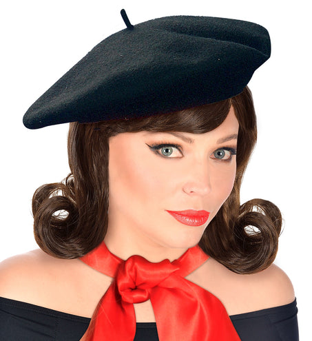 Widmann SRL Franse baret zwart luxe