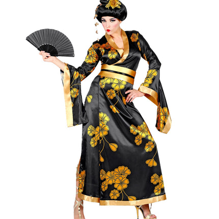 Widmann SRL Geisha jurk gouden bloemen