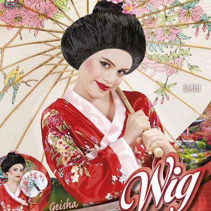 Widmann SRL Geisha pruik kind voor Japanse kleding