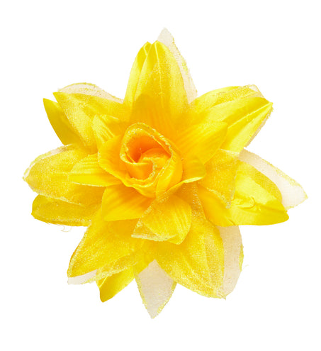 Widmann SRL Gele bloemen haarclip met glitters