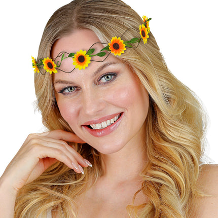 Widmann SRL Gele bloemen hoofdbandjes