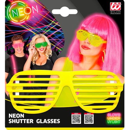 Widmann SRL Gele bril met luikjes