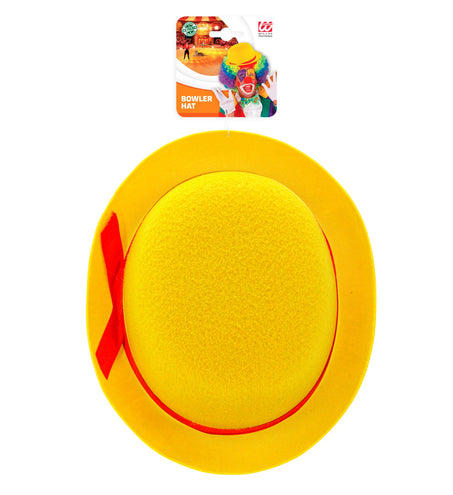 Widmann SRL Gele clownshoed met rode band