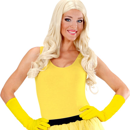 Widmann SRL Gele handschoenen neon lang