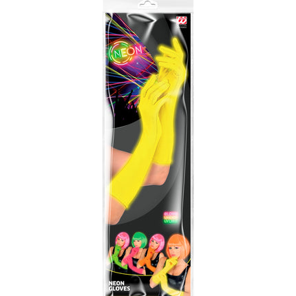 Widmann SRL Gele handschoenen neon lang