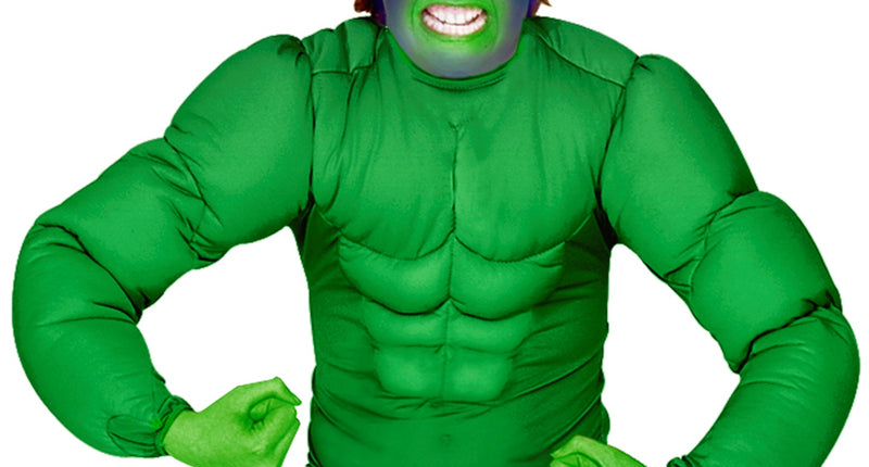 Widmann SRL Gespierd shirt groen Hulk spierballen kind