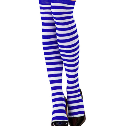 Widmann SRL Gestreepte kniekousen blauw wit