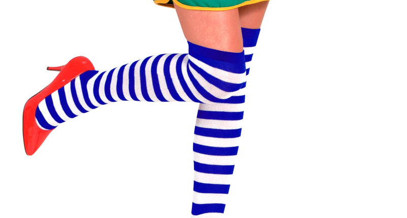 Widmann SRL Gestreepte kniekousen blauw wit