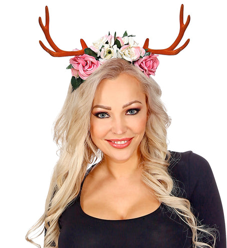 Widmann SRL Gewei met bloemen diadeem