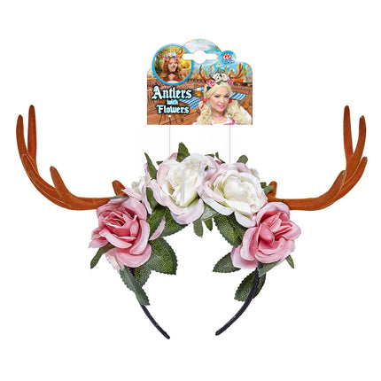 Widmann SRL Gewei met bloemen diadeem