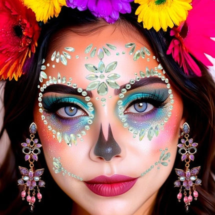 Widmann SRL Gezichtsdecoratie dag van de doden diamant Joss