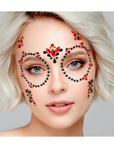 Widmann SRL Gezichtsdecoratie dag van de doden rood/zwart Maud