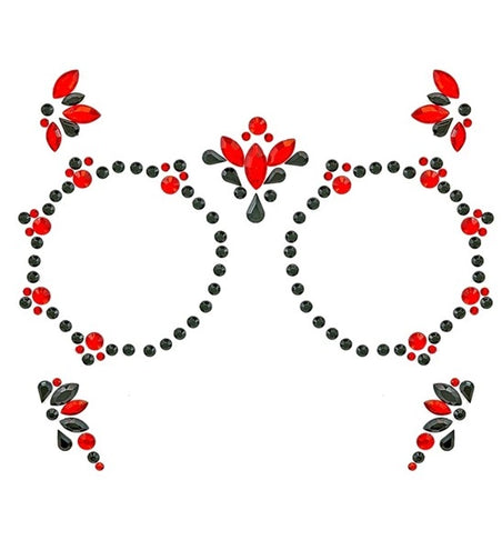 Widmann SRL Gezichtsdecoratie dag van de doden rood/zwart Maud