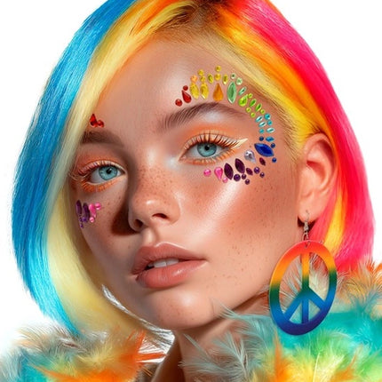 Widmann SRL Gezichtsdecoratie regenboog Lotte