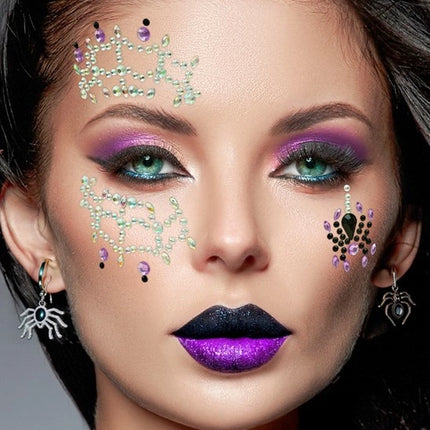 Widmann SRL Gezichtsdecoratie spinnenweb en spin Evae