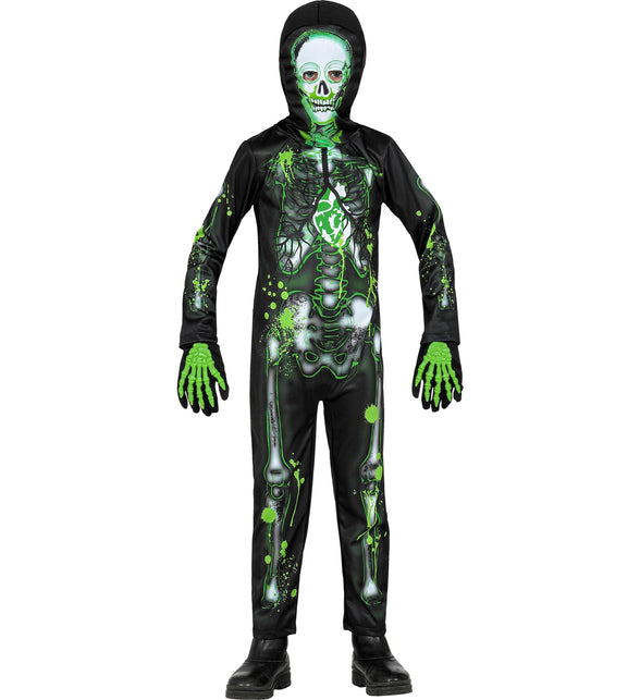 Widmann SRL Giftig skelet kostuum groen kinderen