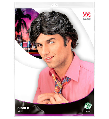 Widmann SRL Gigolo pruik karakter heren zwart