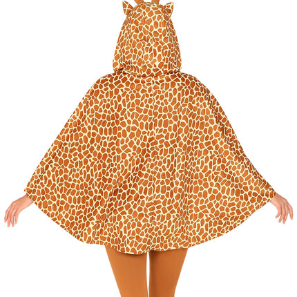 Widmann SRL Giraffen poncho met muts volwassenen