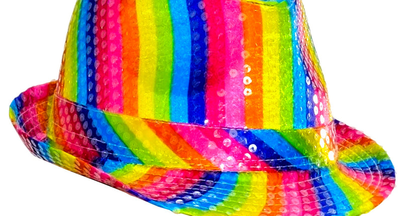 Widmann SRL Gleufhoedje pailletten regenboog