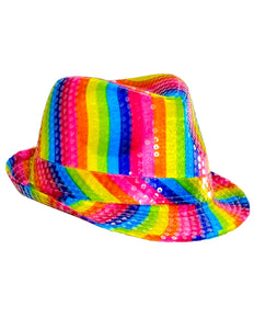 Widmann SRL Gleufhoedje pailletten regenboog