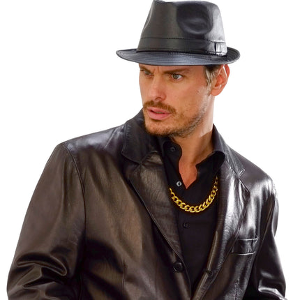 Widmann SRL Gleufhoedje zwart Lederlook