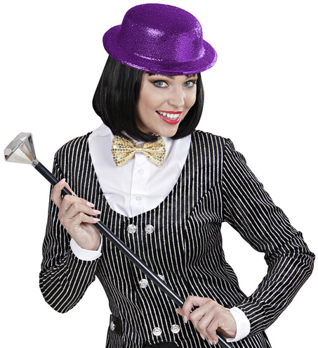 Widmann SRL Glitter bolhoed paars