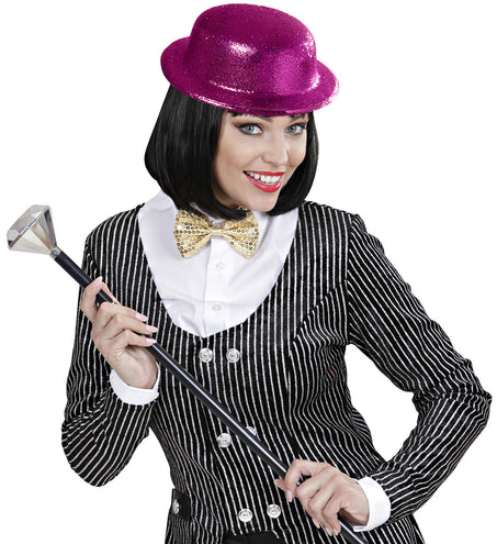 Widmann SRL Glitter bolhoed roze