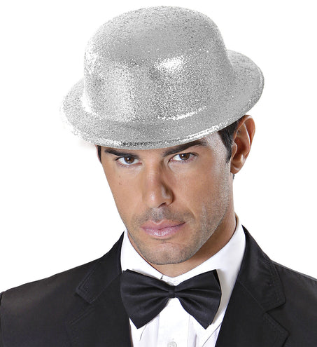 Widmann SRL Glitter bolhoed zilver
