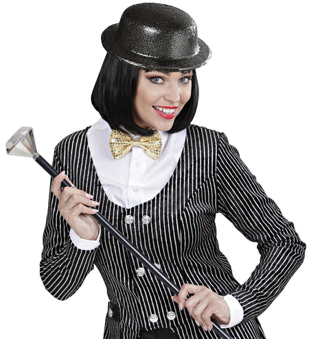 Widmann SRL Glitter bolhoed zwart