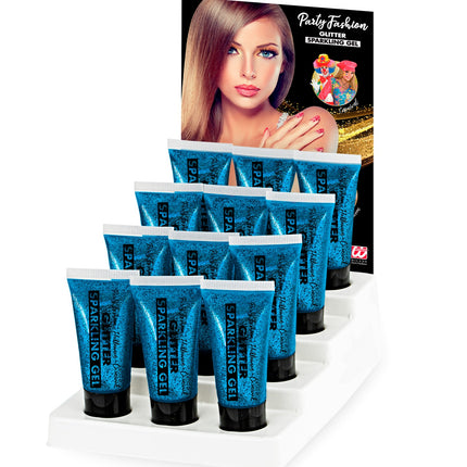 Widmann SRL Glitter gel Blauw 25ML