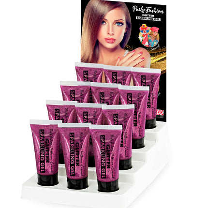 Widmann SRL Glitter gel Roze 25ML