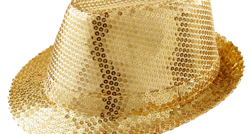 Widmann SRL Glitter gleufhoed goud pailletten