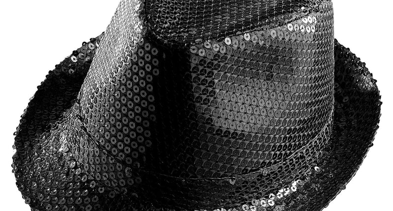 Widmann SRL Glitter gleufhoed zwart pailletten