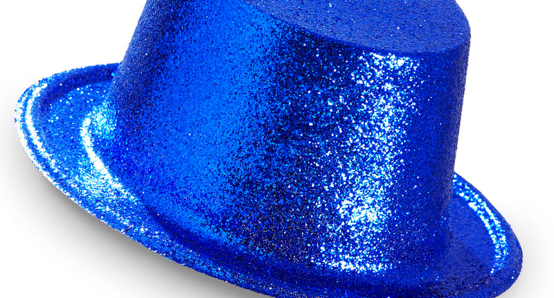 Widmann SRL Glitter hoge hoed blauw