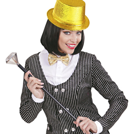 Widmann SRL Glitter hoge hoed goud