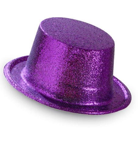 Widmann SRL Glitter Hoge Hoed, Paars