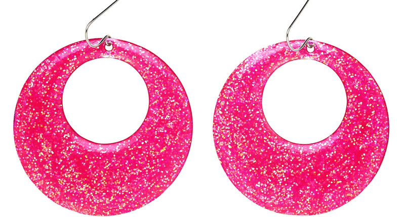 Widmann SRL Glitter oorringen in roze