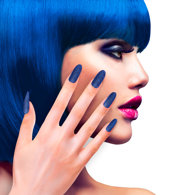 Widmann SRL Glitter opplaknagels blauw