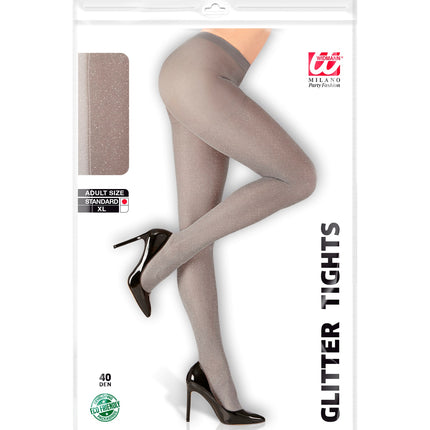 Widmann SRL Glitter panty zilver dames