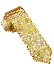 Widmann SRL Glitter stropdas goud pailletten