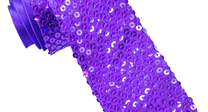 Widmann SRL Glitter stropdas paars pailletten