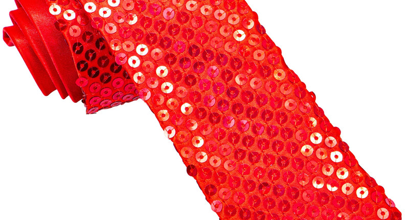 Widmann SRL Glitter stropdas rood pailletten