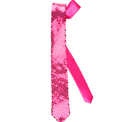 Widmann SRL Glitter stropdas roze pailletten