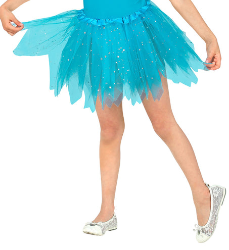 Widmann SRL Glitter tutu rok blauw kinderen